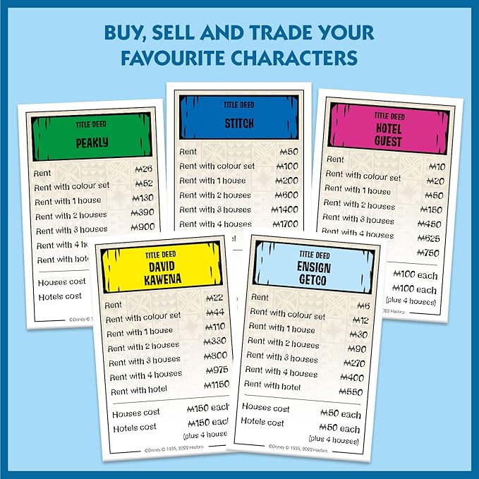 Winning Moves Disney Lilo and Stitch Monopoly Board Game, Embark on an Out of This World Journey with Lilo, Stitch, Nani, Jumba and Many More, Gift for Ages 8 Plus