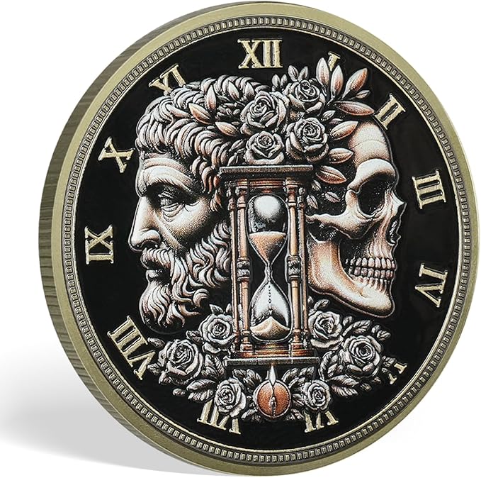 Memento Mori Coin Momento Mori Coin Skull Coin Stoic Gifts Memento Mori Calendar Living Memento Mori Amor Fati Coin (Memento Mori Coin - 4)