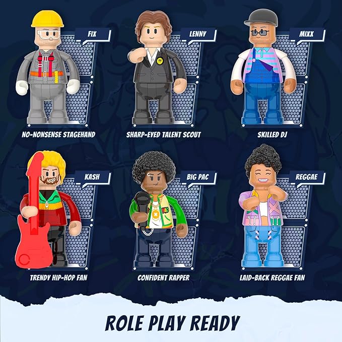 FUNWHOLE Factory House of Music Lighting Building Bricks Set - Street Fusion Music Club City Town Fully Accessible Multi-Form Modular Collection Kit 2654 Pcs for Adults & Teens & Street Culture Lovers