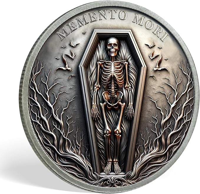 Memento Mori Coin Momento Mori Coin Skull Coin Stoic Gifts Memento Mori Calendar Living Memento Mori Amor Fati Coin (Memento Mori Coin - 2)