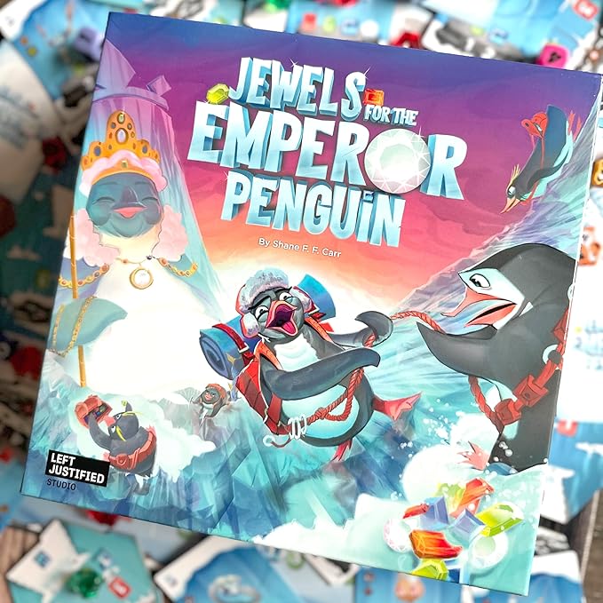 Left Justified Jewels for The Emperor Penguin Board Game – Fun, Engaging, and Funny for Families, Friends, Adults, Kids, and Teens – A Good Gift Idea – Great for Game Night – 2 to 5 Players