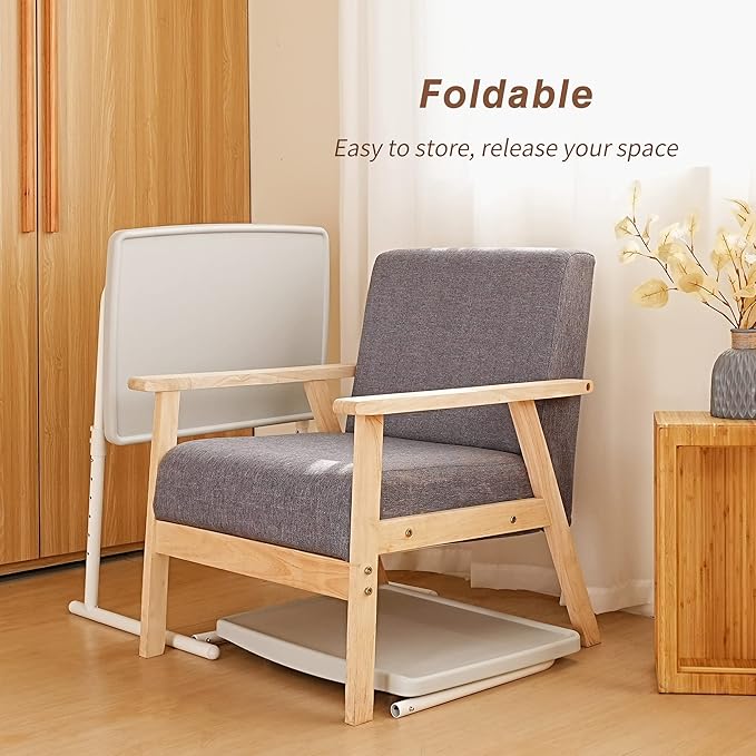 Allpop Max TV Tray Table, Large TV Dinner Tray for Eating, Adjustable Tray Stand on Couch & Bed, Folding Laptop Table with 6 Heights & 3 Tilt Angles, White