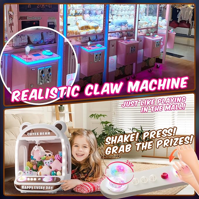 Skirfy Claws Machines for Kids,Unicorns Toys for Girls Age 6+,Mini Vending Machines with Squishyes Fidgets Toys,Candy Dispenser Machines,Claws Game,Birthday Gifts