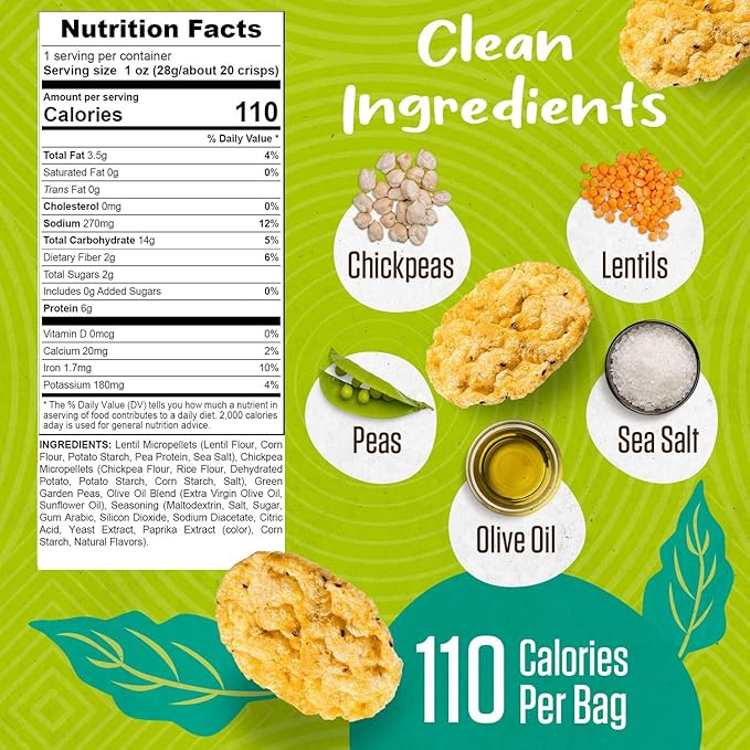 PeaKaPop Veggie Chips – Plant-Based, Healthy Veggie Crisps with Pea, Lentil & Chickpea Protein – Vegan, Gluten-Free, Popped Chips – Snack Size for Kids & Adults – 1 oz Bags (15-Pack) – White Cheddar