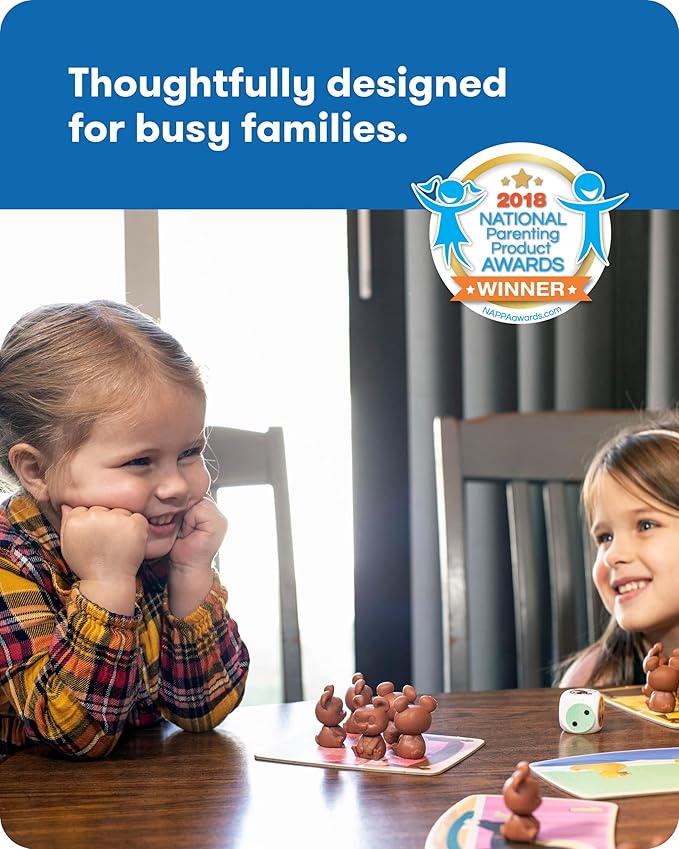 SimplyFun Uncle Beary’s Bedtime - an Engaging and Educational Toddler Game - Learn to Develop Counting Skills, Focus and Self Control - 2 to 4 Players, for Kids Ages 3 & Up