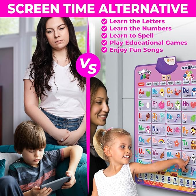 Pinkfong BabyShark Alphabet & Number Learning Toy for Girls Pink Edition | PinkFong Official Song Musical Mat | Best Birthday 1 Year Old Toys | Baby Shark Toys for Toddlers 1-3 | Baby Shark Games