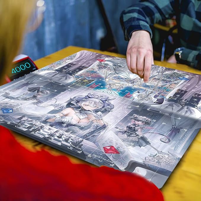 Card Rubber Mat - 2 Player, Square playmat for Gamer 60x60cm/23.6x23.6inch