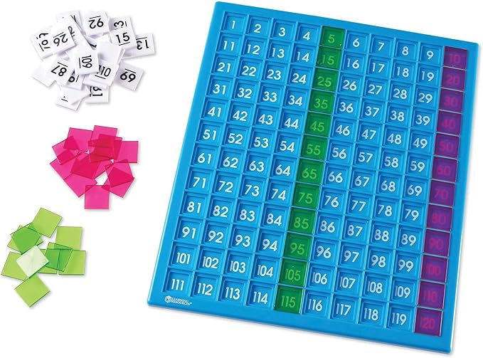 Learning Resources 120 Number Board -181 Pieces, Ages 6+ Learning Math Games for Kids, Educational and Fun Games for Kids