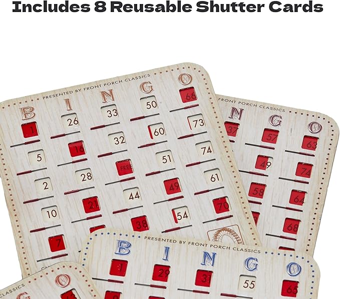 Front Porch Classics State Fair Bingo Deluxe Edition - Craftsmanship for an Authentic Retro-Style Experience - Intergenerational Fun for Friends and Family, 10x11x14 in