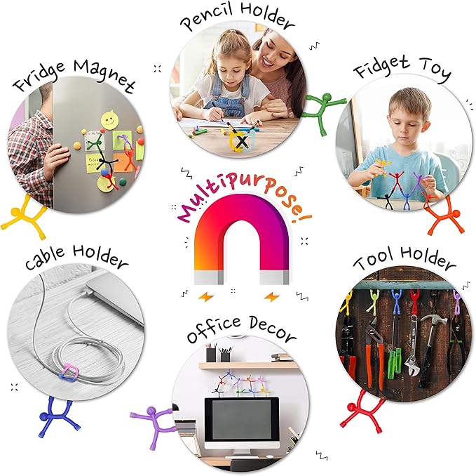 MAGMEN Magnetic Travel Toys, Stretchy, Fun, and Educational Fidget Toys for Kids and Adults Ages 3 and Up 20 Mix