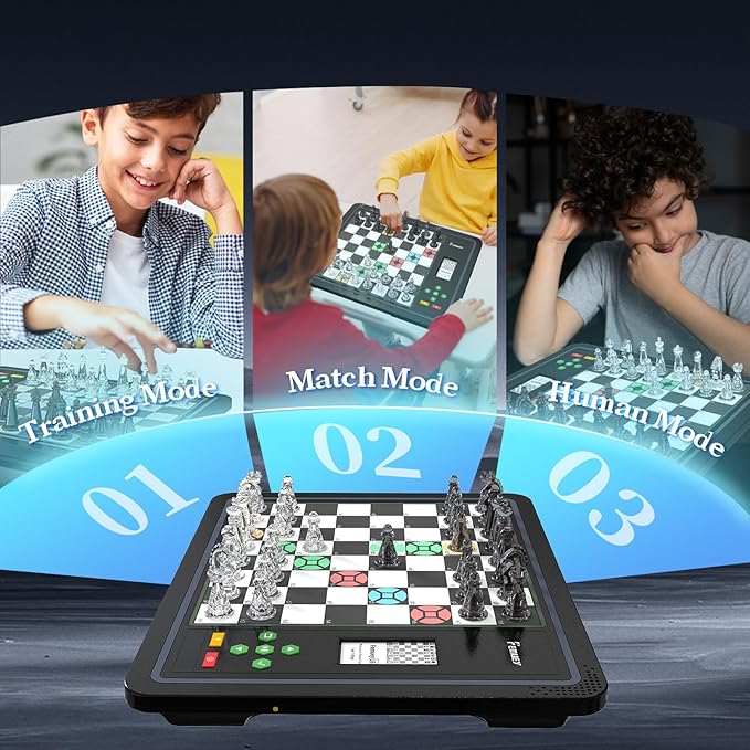 Electronic Chess Set, Electronic Chess Board Game, Computer Chess Game, Chess Set Board Game, Electronic Chess Set Game, Chess Sets Games Lovers, for Beginners Great Partner for Play and Practice