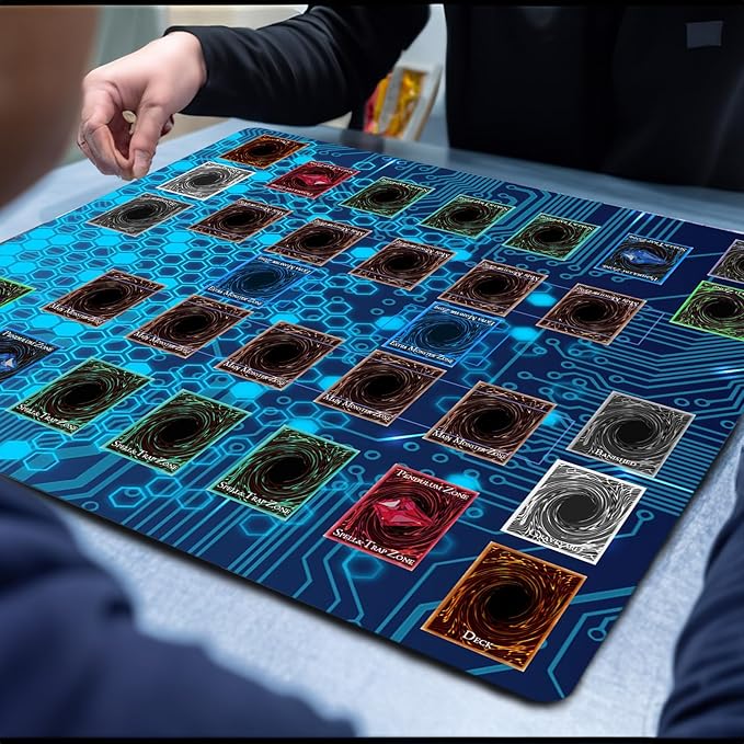 Card Rubber Mat - 2 Player, Square playmat for Gamer 60x60cm/23.6x23.6inch