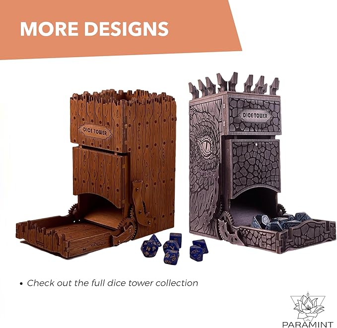 Steampunk Dice Tower DND Dice Roller - Premium Tower Roller - Portable Dice Tower for Tabletop Games - Durable Dice Roll Accessory - Ideal for DND and Board Games