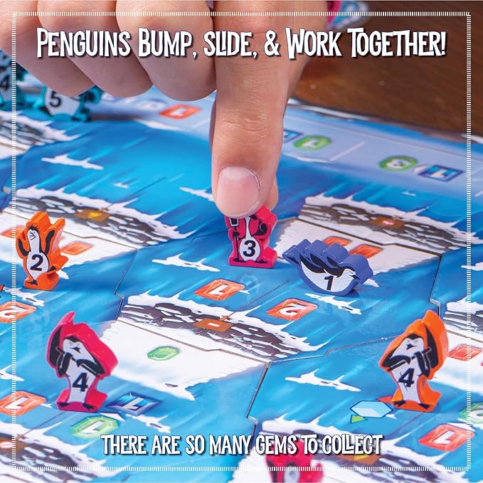 Left Justified Jewels for The Emperor Penguin Board Game – Fun, Engaging, and Funny for Families, Friends, Adults, Kids, and Teens – A Good Gift Idea – Great for Game Night – 2 to 5 Players