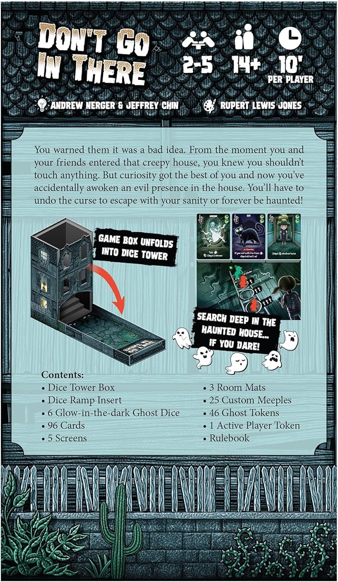 Don't Go in There Board Game - Haunted House Adventure Game, Strategy Game for Kids & Adults, Ages 14+, 2-5 Players, 30 Minute Playtime, Made by R2i Games