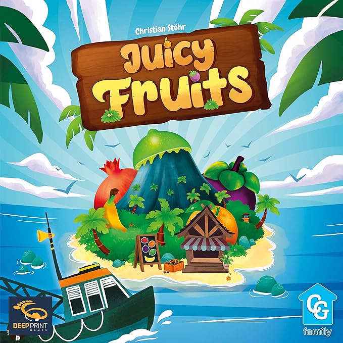 Juicy Fruits, Strategy Board Game, Quick and Easy Game, Grow Delicious Fruit in Paradise 1 to 4 Players, 20 to 50 Minute Play Time, Ages 8 and Up
