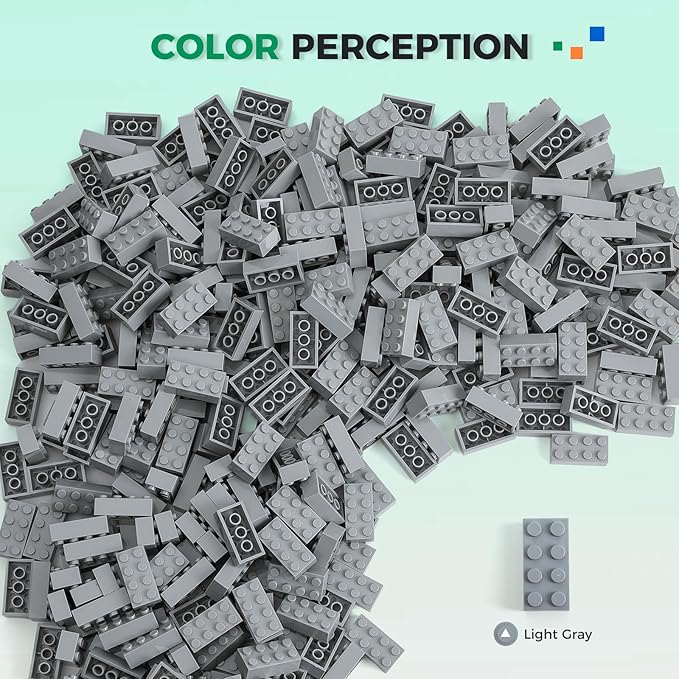 500 Piece Classic Building Bricks and 1 Gray Baseplate, 2x4 Bricks Bulk Creative Building Toys, Blocks Bulk for Kids Ages 6+, Light Gray