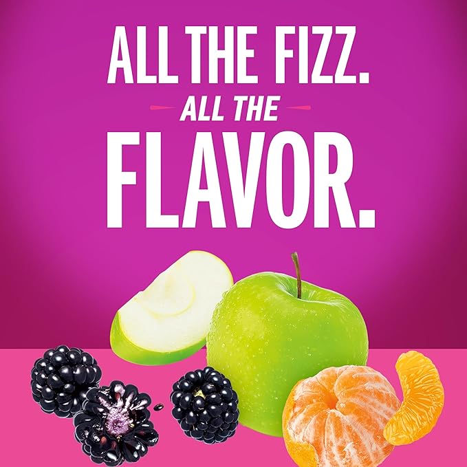 IZZE Sparkling Juice Beverage Blend, Variety Pack, Blackberry, Clementine, Apple, Grapefruit, No Sugar Added, 8.4 FL OZ, 24 Cans