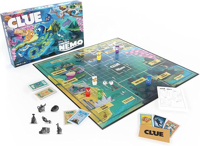 CLUE: Finding Nemo | Collectible Clue Game Based on Disney and Pixar’s Animated Films | Great for Family Game Night | Officially-Licensed Game with Familiar Locations and Iconic Characters
