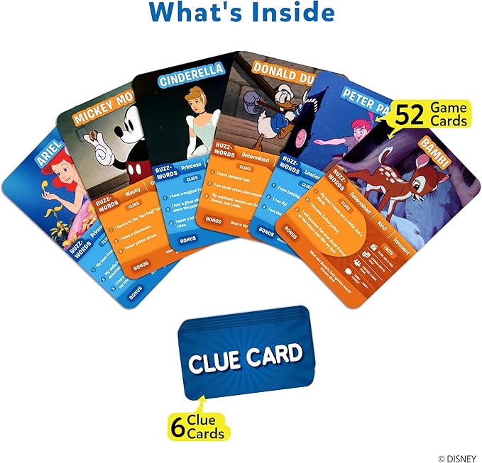 Skillmatics Guess in 10 Disney, Card Game for Girls, Boys, Kids, Teens, Adults, Who Love Cinderella, Mickey Mouse, Moana, Gifts for Ages 6, 7, 8, 9 and Up