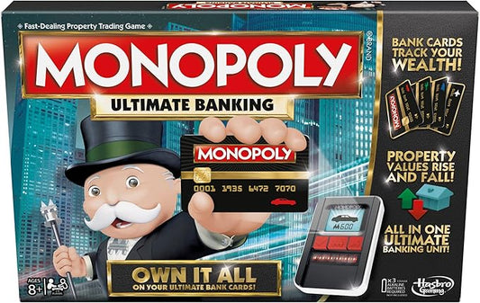 Hasbro Gaming Monopoly Ultimate Banking Edition Board Game for Families and Kids Ages 8 and Up, Electronic Banking Unit (Amazon Exclusive)
