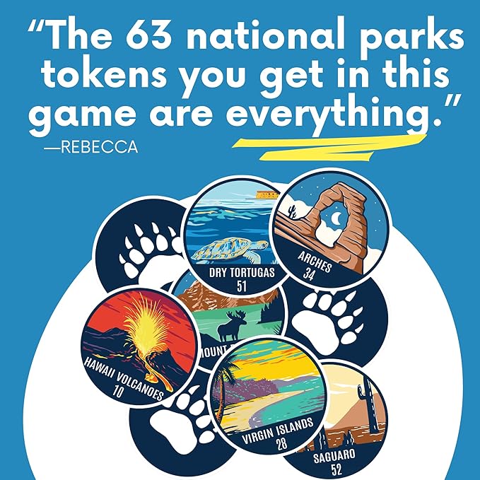 National Parks Board Game | Collectible Token Game Set | Fun and Fast-Paced Kids Board Game | 15-Minute Playtime | Easy to Learn | Ages 8+