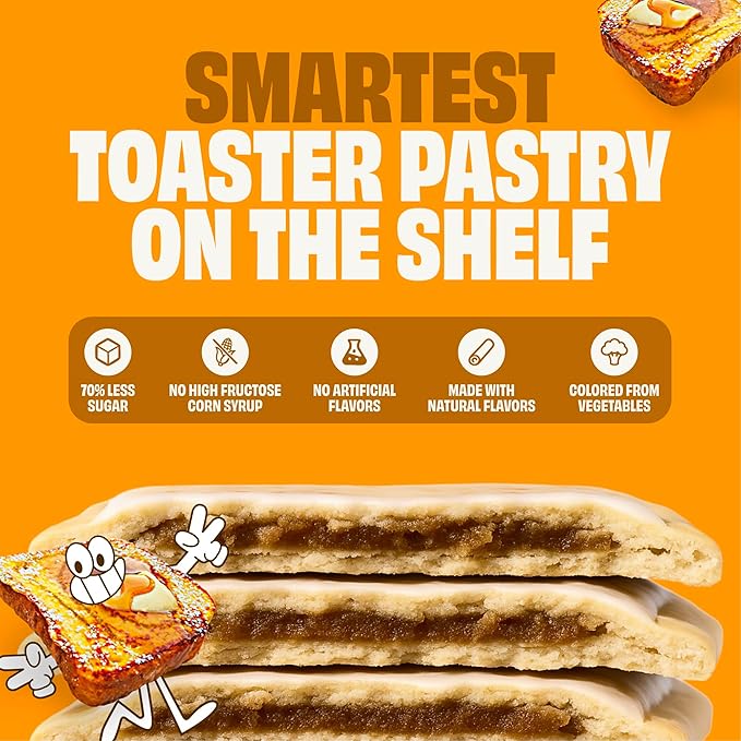 Smart Tart Toaster Pastries Maple Cinnamon - Low Sugar Snacks, Healthy Breakfast Pastry, On the Go Snack - Only 6g Added Sugar - 12 Count