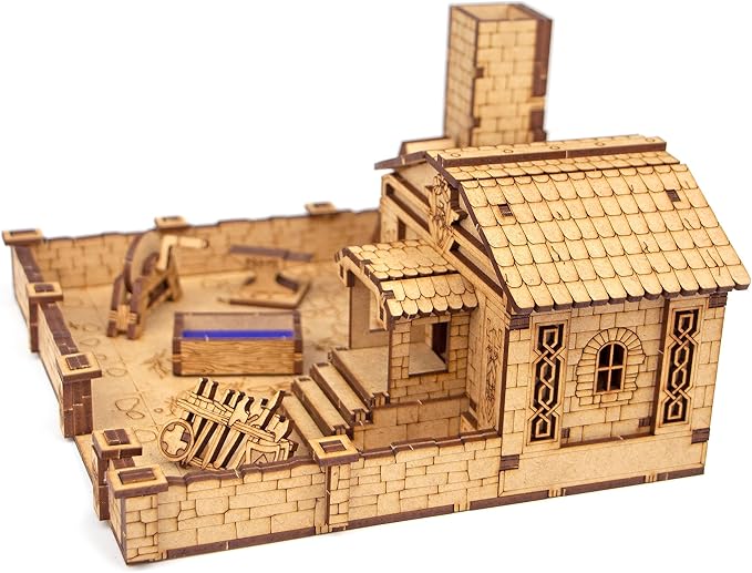 TowerRex Dwarven Forge D&D Terrain, Tabletop Buildings, Modular Battle Mat Grid, DND Accessories, Props for Dungeons & Dragons, Pathfinder, Warhammer, Wargaming Scenery for 25mm 32mm 28mm Miniatures