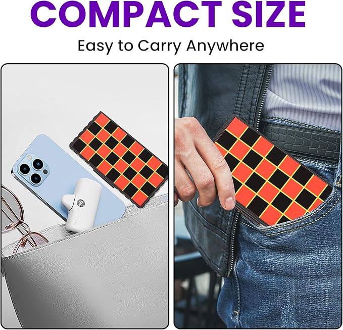 8-in-1 Mini Travel Board Games Set, Magnetic Checkers Game with Folding Magnet Board, 4 in a Row Game, 5.2'' Compact Design Ideal for Family/Road Trip/Travel/Camping Party, Included Storage Bag