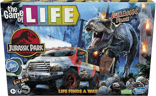 Hasbro Gaming The Game of Life Jurassic Park Edition, Family Board Game for Kids Ages 8 and Up, Inspired by The Original Hit Movie