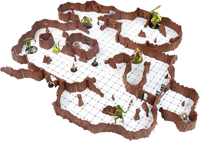 Troll Cavern Set - Mini Dungeon Castle Cavern DND Terrain for Tabletop RPGs, Dungeons & Dragons, Pathfinder, War Gaming, and More! - by DCD (124+pcs, 3.5sqft, 16areas)