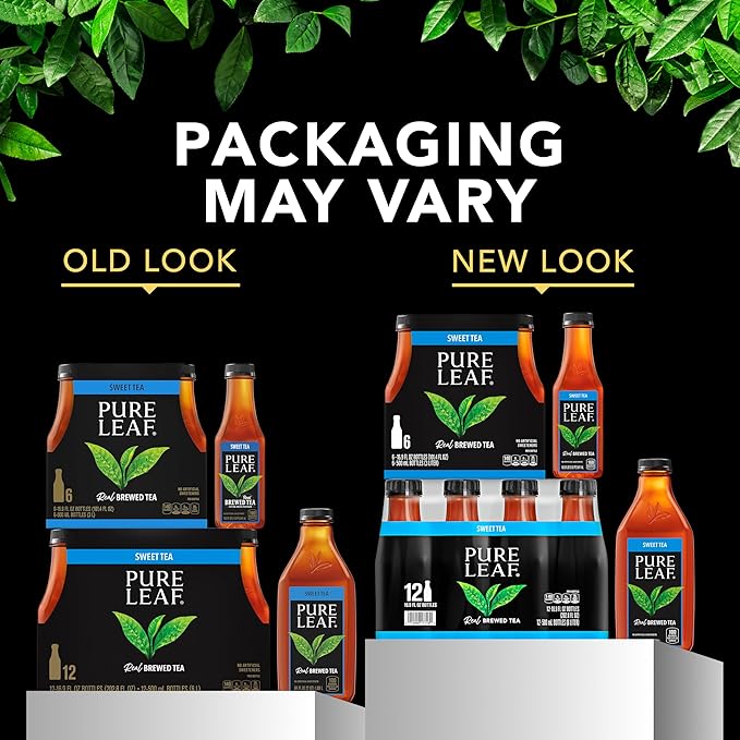 Pure Leaf Iced Tea, Extra Sweet, Real Brewed Tea, 18.5 Fl Oz Bottles (Pack Of 12)