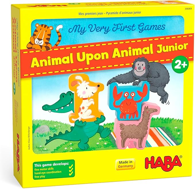 HABA My Very First Games - Animal Upon Animal Junior: Toddler Stacking Game for Preschool Learning Activities & Fun Family Games for Ages 2+