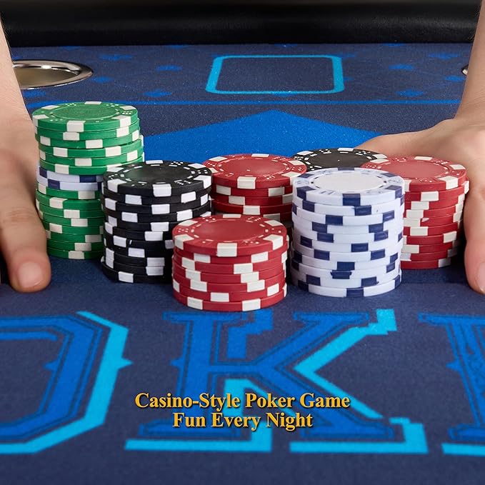 Barrington Poker Multiple Styles Folding Poker Table & Poker Table Top/Dining Table Collection, Durable Padded Rail Tables with Felt Playing Surface, Perfect for Texas Holdem Games