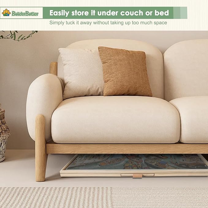 2000 Pieces Rotating Puzzle Board with 6 Drawers,40.16"x28.5" Portable Wooden Jigsaw Puzzle Table with Lazy Susan Spinning Cover for Adults