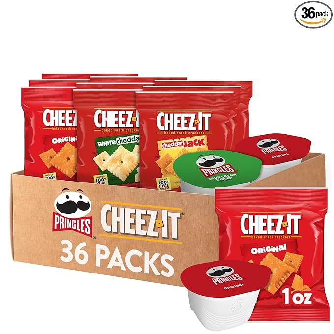 Cheez-It and Pringles Variety Pack, Lunch Snacks, Kids Snacks, Variety Pack (36 Packs)