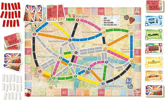 Ticket to Ride London Board Game - Train Route-Building Strategy Game, Fun Family Game for Kids & Adults, Ages 8+, 2-4 Players, 10-15 Minute Playtime, Made by Days of Wonder
