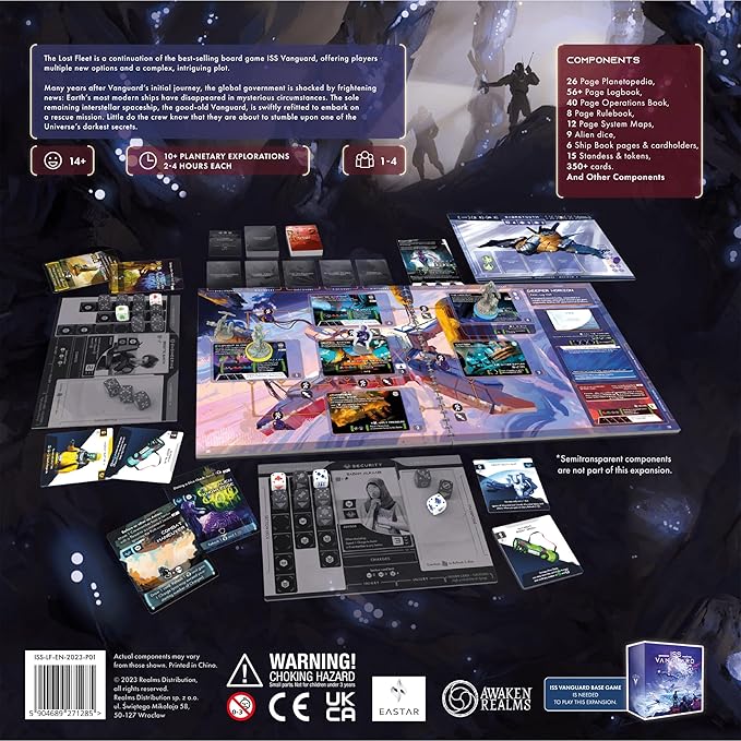 ISS Vanguard: Lost Fleet Board Game Expansion - Exclusive Add-Ons, Varied Missions & Challenges! Cooperative Sci-Fi Adventure Game, Ages 14+, 1-4 Players, 90-120 Min Playtime, Made by Awaken Realms