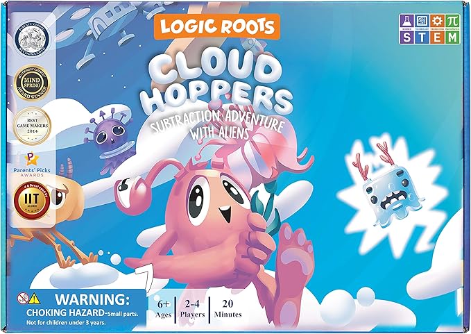 Cloud Hoppers Addition and Subtraction Game - Fun Math Board Game for 6-8 Year Olds, Easy to Play Educational Game for Kids at Home, Perfect STEM Toy Gift for Girls & Boys, Grade 1 & Up