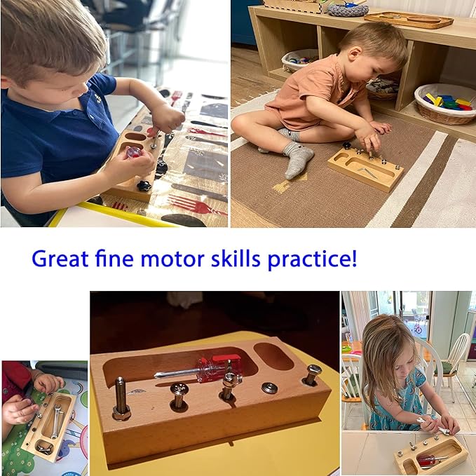 Kids Screwdriver Toy Set, Busy Board Sensory Toys for Toddlers, Kids Tools Set Preschool Learning Activities, Fine Motor Skills Toys for 3 4 5 Year Old, Sensory Toys for Kids with Autism