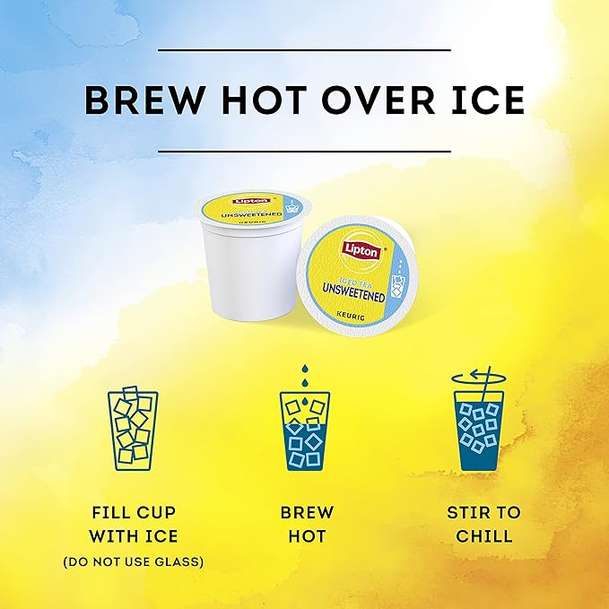 Lipton Iced Tea K-Cups, Unsweetened Black Iced Tea, 24 Total K-Cup Pods