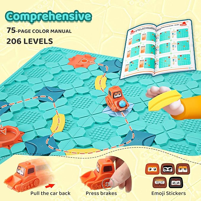 Stem Toys Board Games for Kids Ages 4-8 Montessori Building 3 4 5 Year Old Smart BrainTeasers Puzzle (Logical Road Builder)