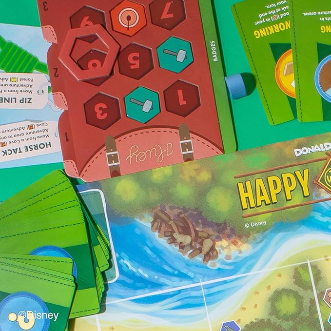 Walt Disney's Donald Duck in Happy Camper - Family Strategy Board Game, Officially Licensed, Family & Kids Ages 8+, 2-5 Players, 30 Min