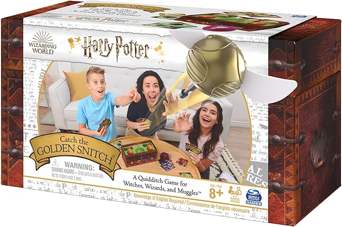 Harry Potter Catch The Golden Snitch, A Quidditch Board Game for Witches, Wizards and Muggles, Family Game Ages 8 & up