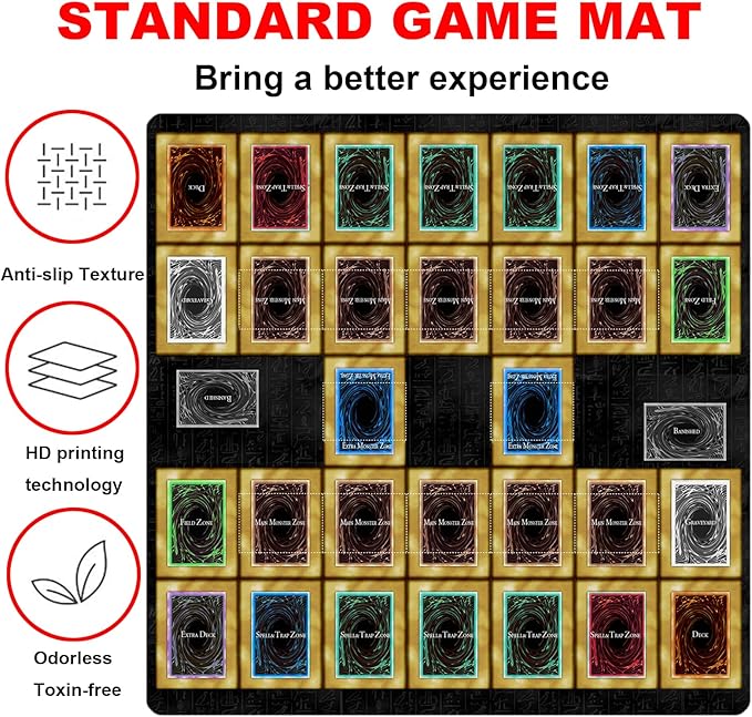 Card Rubber Mat - 2 Player, Square playmat for Gamer 60x60cm/23.6x23.6inch (2player G)