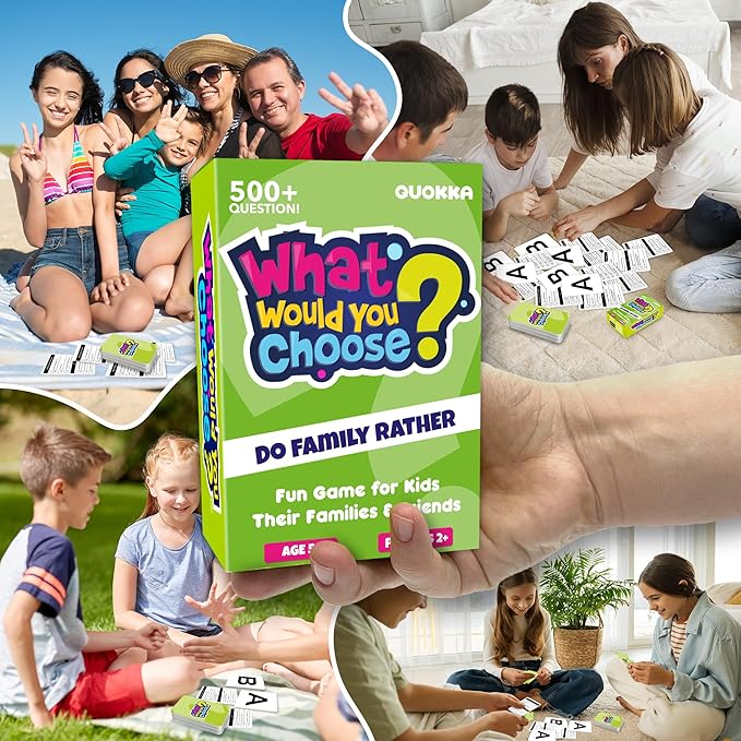 QUOKKA Board Games for Kids 8-12 Years - Family Edition - Card Game for Kids Ages 6-8 - What Would You Choose? - Pick Your Answer