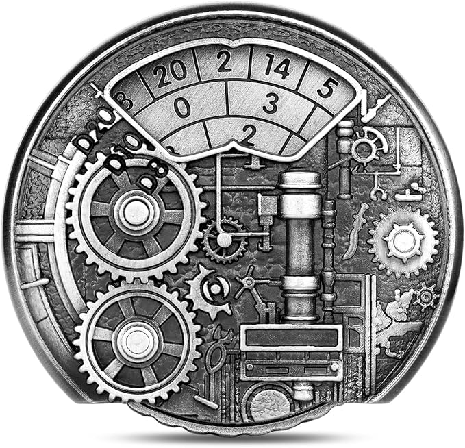 Spinner DND Dice Set, 7-in-1 Fingertip Gyro Metallic DND Dice, DND Starter Set, Dungeon Gears Dice Spinner for DND Dice Set, D&D Gifts with Gift Box, Role Playing Game Board Game Accessories, Silver