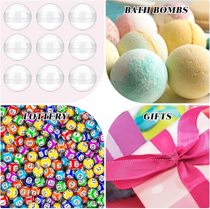 Sosation 150 Pcs 2 Inch Gumball Vending Machine Capsules Empty Round Capsules Plastic Containers Toy Supplies for Easter Prizes Party Favors