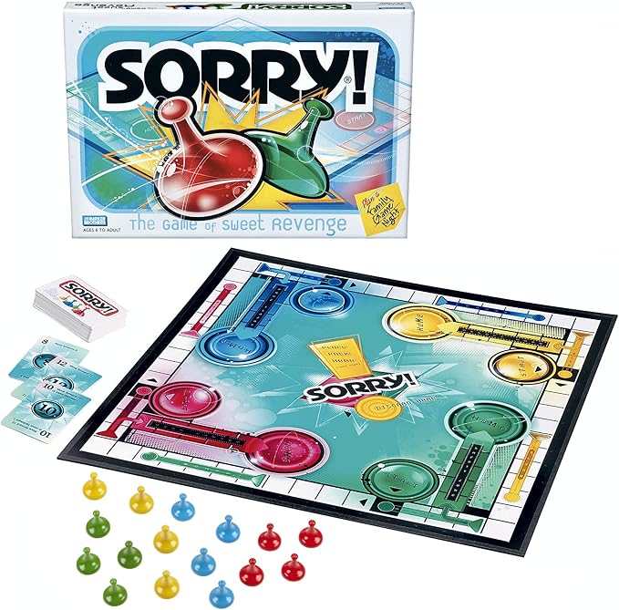 Hasbro Gaming Sorry! Family Board Games for Kids and Adults, 2 to 4 Players, Ages 6 and Up (Amazon Exclusive)