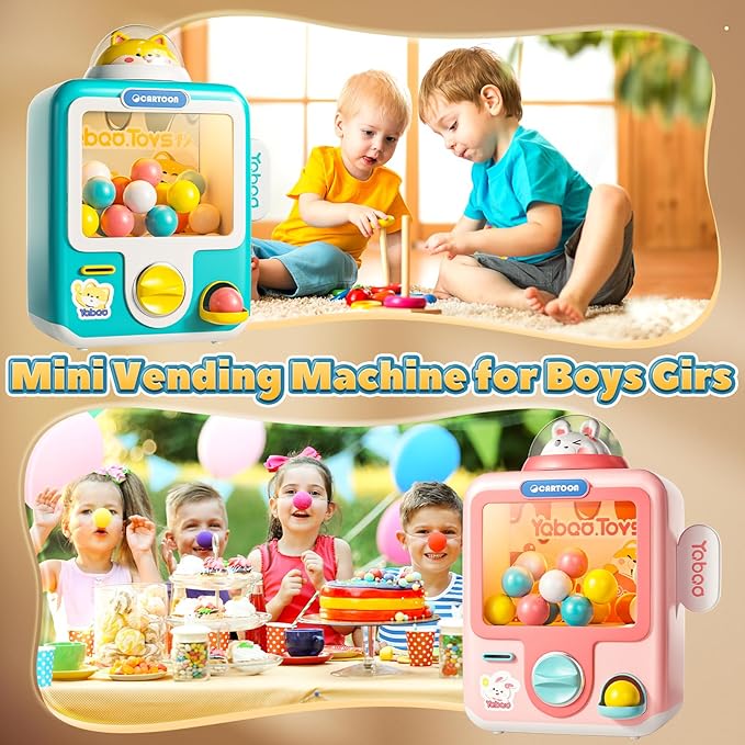 Skirfy Vending Machine Kids Toys Mini Vending Machine 12 Erasers Operated Gumball Prize Machine Maker Game Claws Machine Game Sensory Toys Dolls Gifts（Blue）